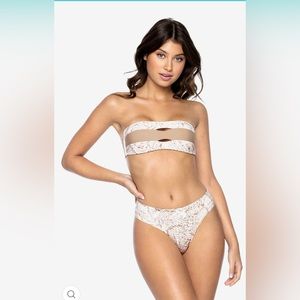 PilyQ PQ Swim Cobra Bandeau top. Size S NWT